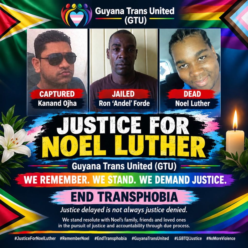 Flyer with Justice for Noel Luther